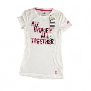 New!!!! Adidas white breast cancer awareness t-shirt “All Woman Together”